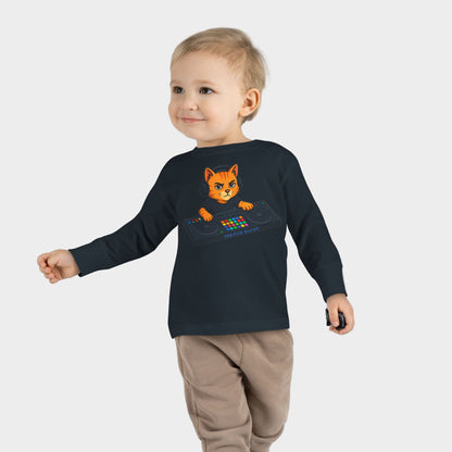 DJ Cat Toddler Long Sleeve Tee