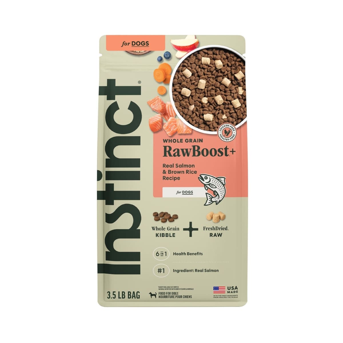 Instinct Raw Boost Whole-grain Salmon & Brown Rice 3.5Lb