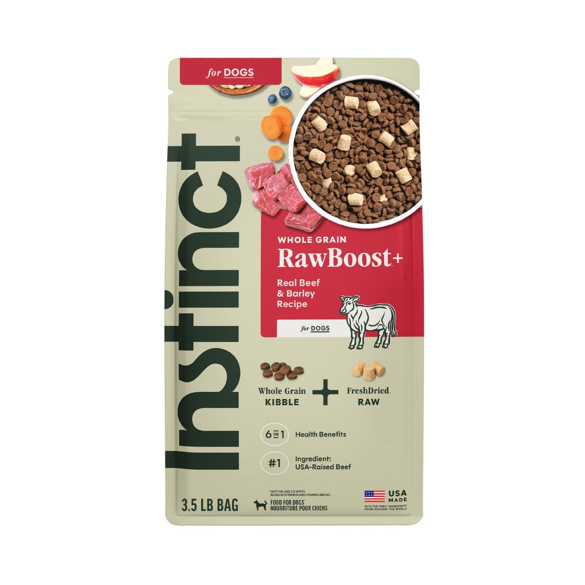 Instinct Raw Boost Whole-grain Beef & Barley 3.5Lb