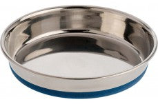 OurPets Premium Rubber Bonded Stainless Steel Cat Bowl Silver 16 oz