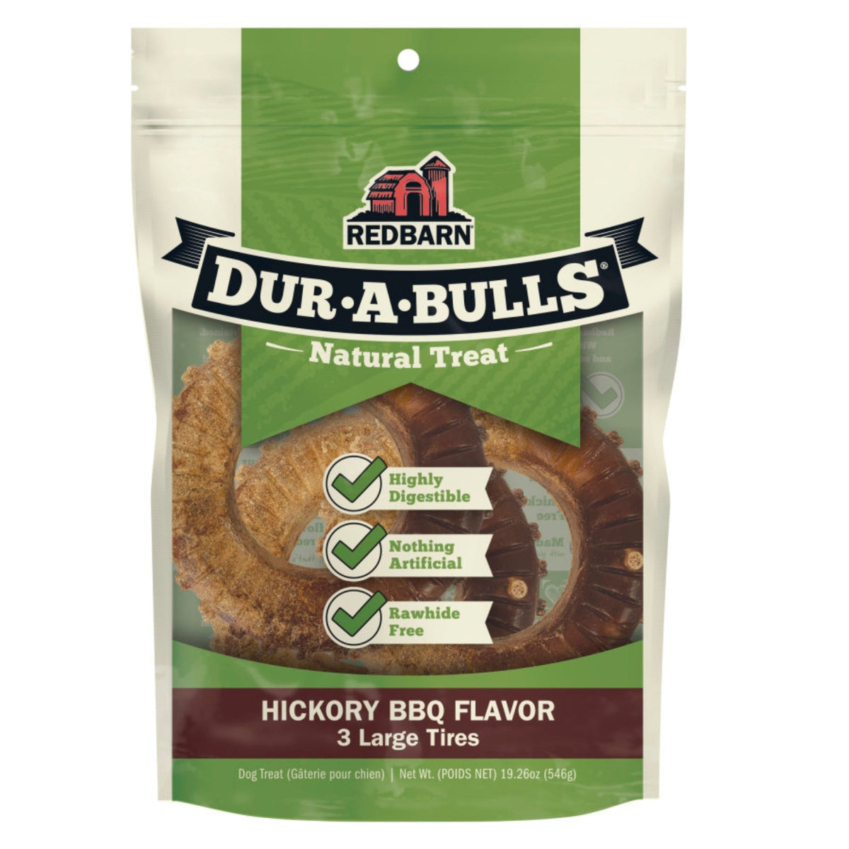 Redbarn Pet Products Dur-A-Bulls Tire Hickory BBQ, 1ea/3Ct, LG
