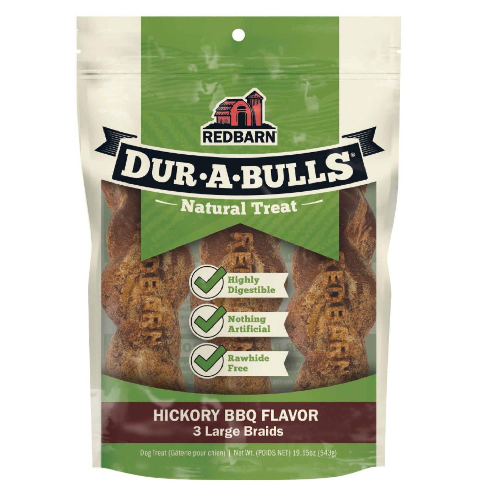 Redbarn Pet Products Dur-A-Bulls Bone Hickory BBQ, 1ea/3Ct, LG