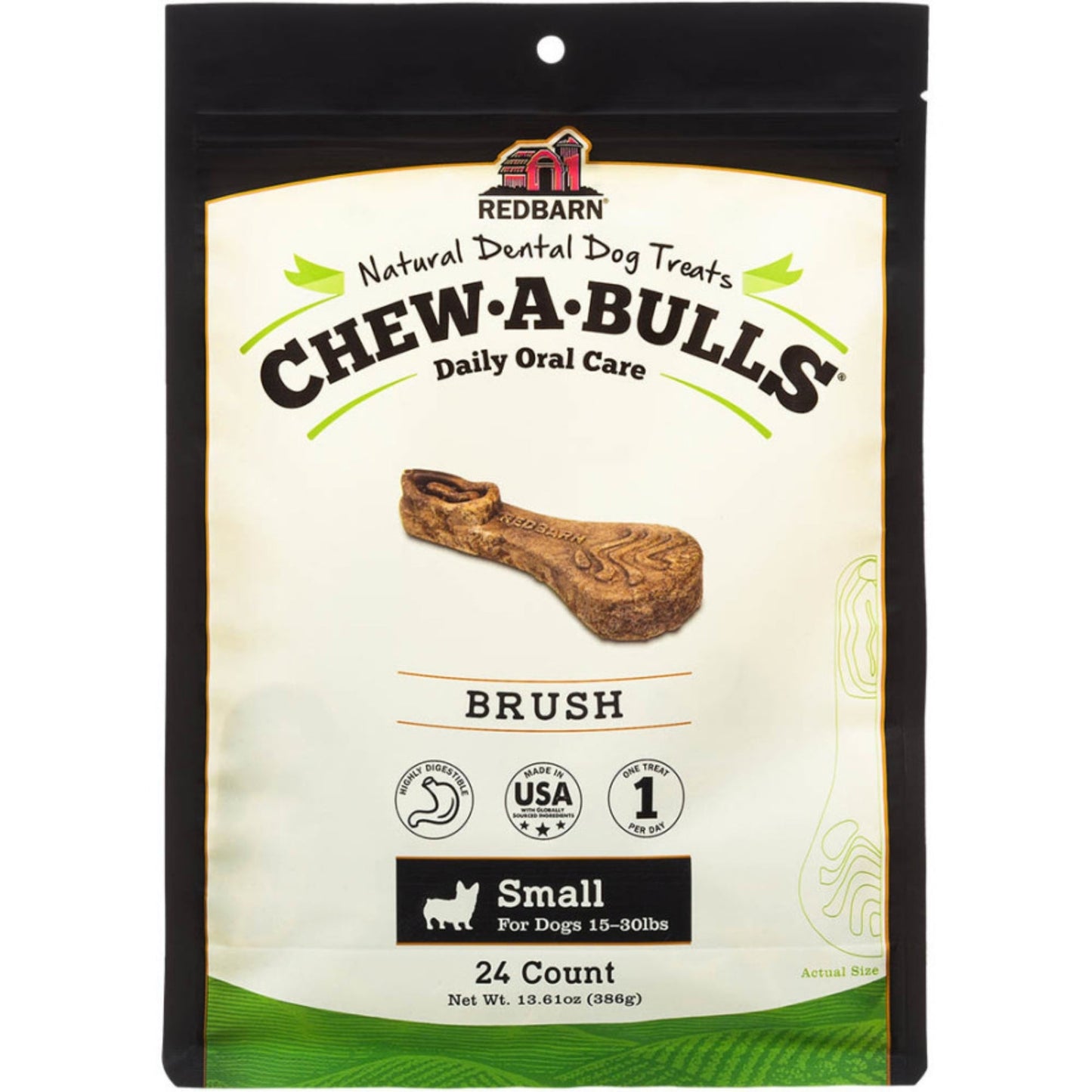 Redbarn Pet Products Chew-A-Bulls Dental Dog Treat Brush 1ea/12 pk, MD