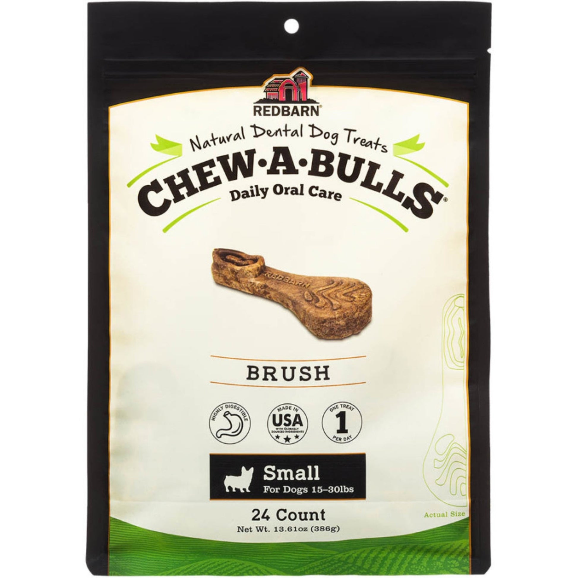 Redbarn Pet Products Chew-A-Bulls Dental Dog Treat Brush 1ea/12 pk, MD