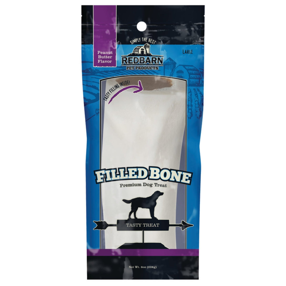 Redbarn Pet Products Filled Bone Dog Treat Peanut Butter 1ea/10 in, LG