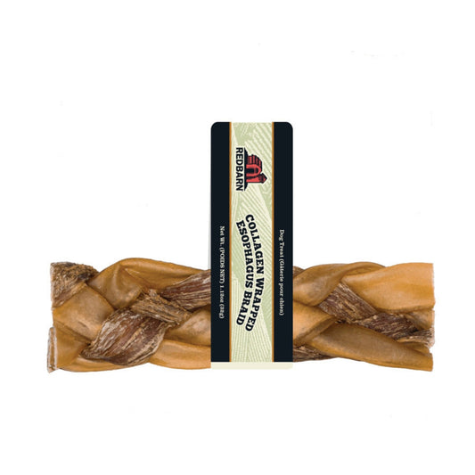 Redbarn Pet Products Redbarn Collagen Wrapped Esophagus Braid Dog Treat 30ea/Medium, 30 ct