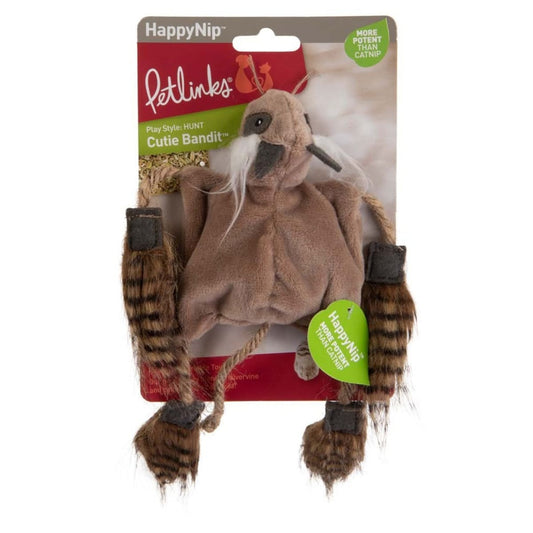 Petlinks HappyNip Cutie Bandit Catnip Toy Brown 1ea