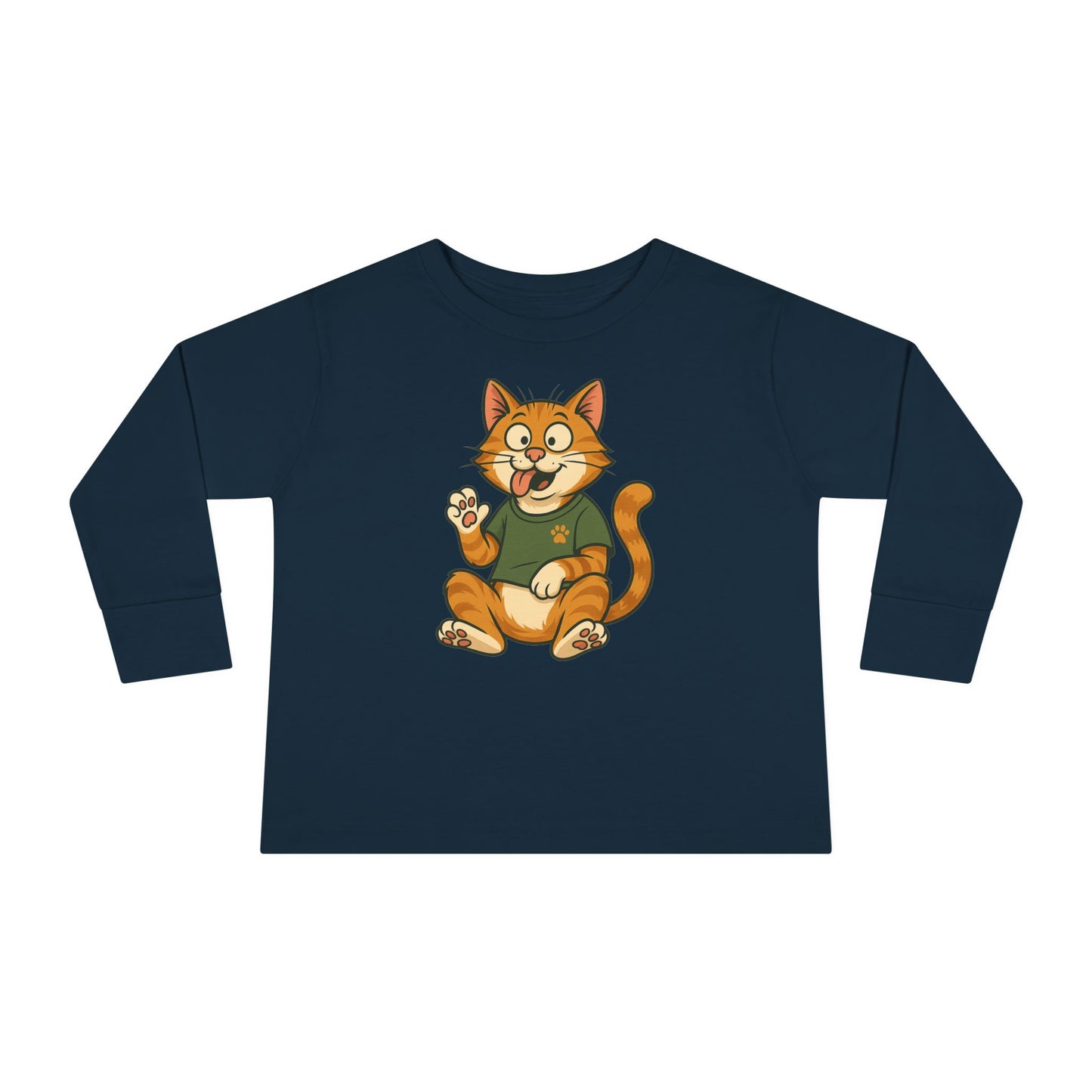 Goofy Cat Toddler Long Sleeve Tee