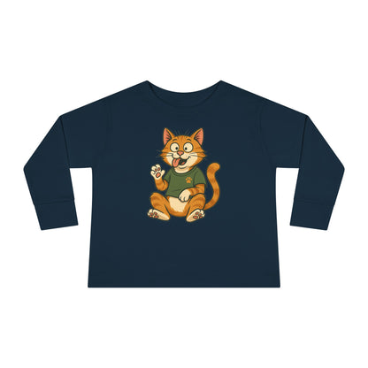 Goofy Cat Toddler Long Sleeve Tee
