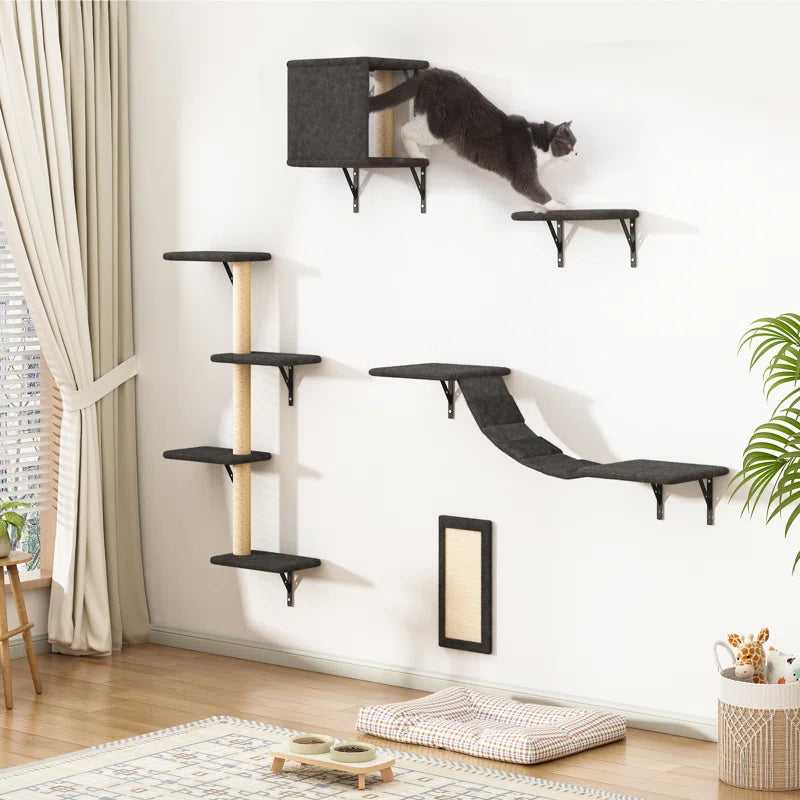 Wall-Mounted Cat Tree Shelves