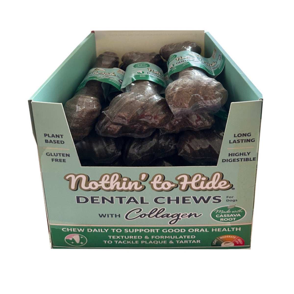 Fieldcrest Farms Nothin' to Hide Dental Bone Collagen Dog Chew Display Beef, 13ea/7 in