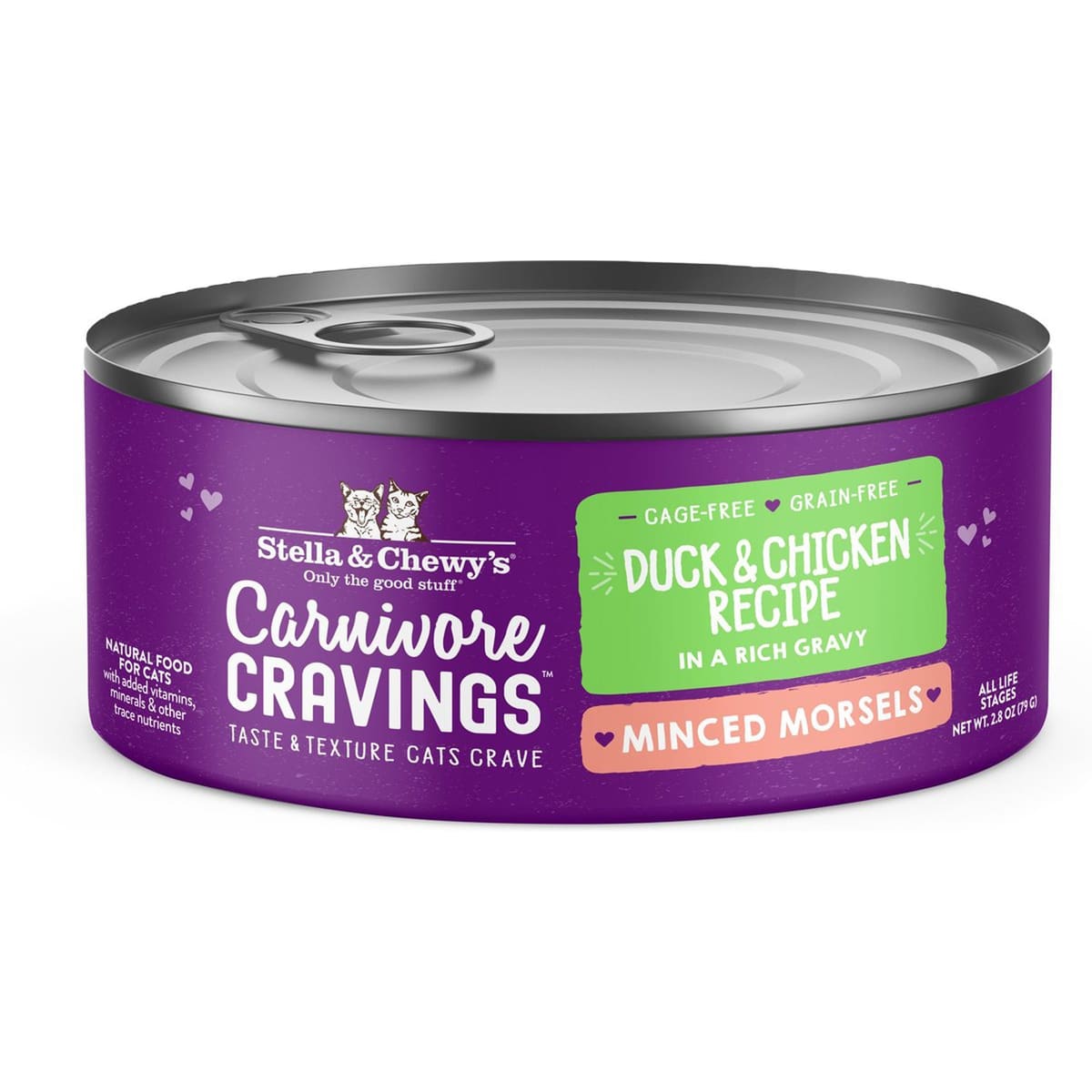 Stella and Chewys Cat Carnivore Cravings Minced Morsels Duck and Chicken 2.8oz. (Case of 24)
