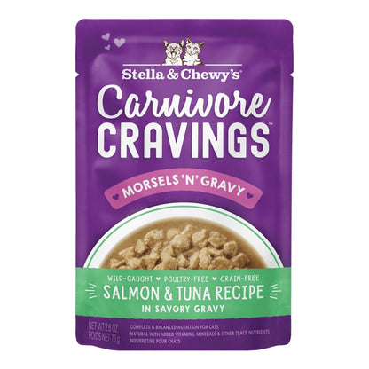 Stella & Chewy's Carnivore Cravings Morsels'N'Gravy Salmon & Tuna Recipe 2.8oz. Default Title