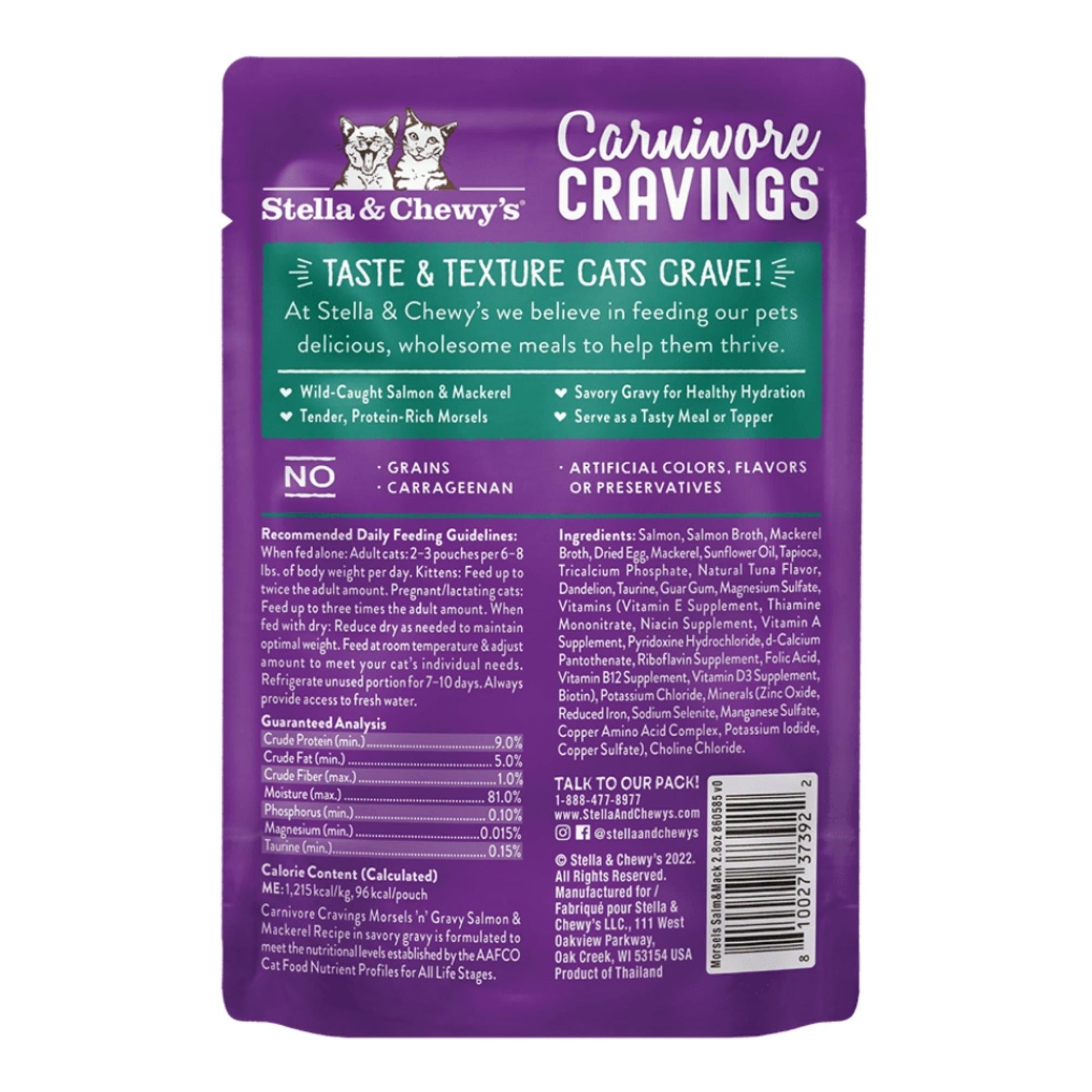 Stella & Chewy's Carnivore Cravings Morsels'N'Gravy Salmon & Mackerel Recipe 2.8oz. Default Title