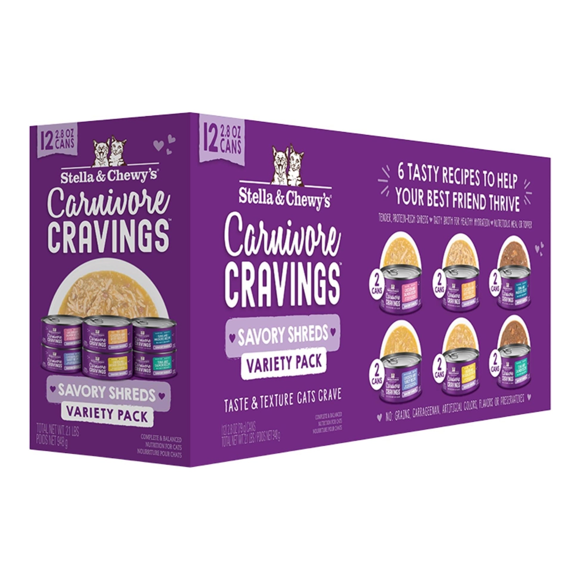 Stella & Chewy's Cat Carnivore Shreds Variety Pack 2.8oz. Default Title