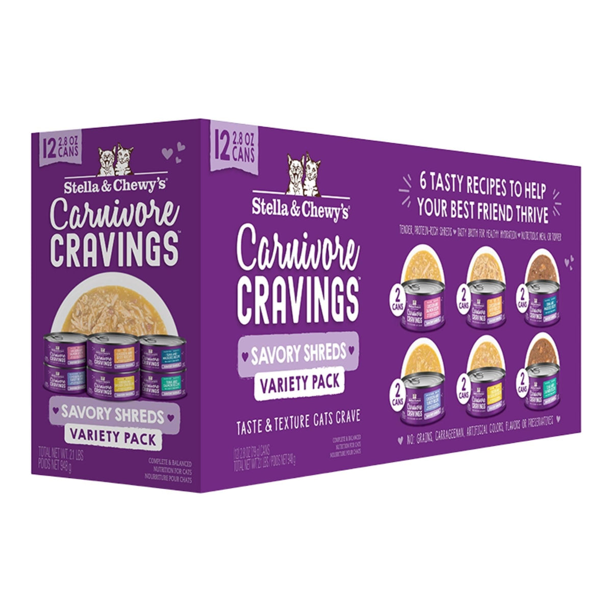 Stella & Chewy's Cat Carnivore Shreds Variety Pack 2.8oz. Default Title