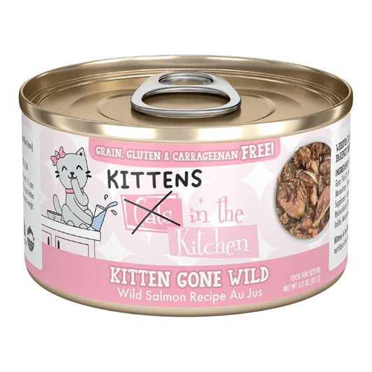 Cats In The Kitchen Cat Grain Free Kitten Gone Wild Salmon Recipe 3oz. (Case of 12)