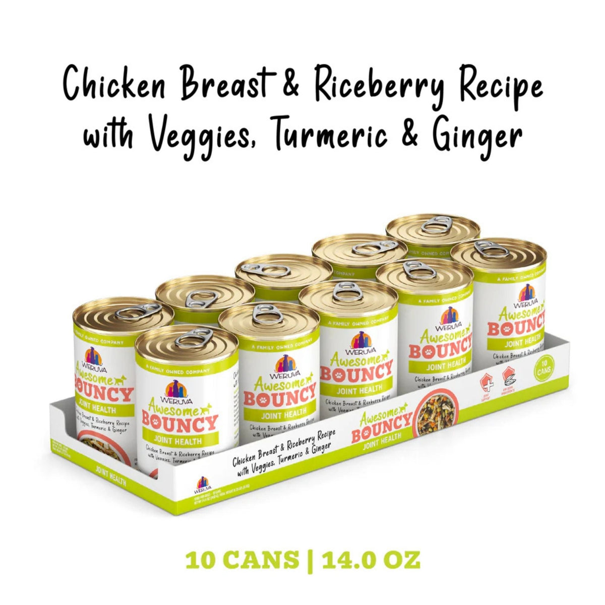 Weruva Dog Bouncy Chicken & Veggie 14oz.  (Case of 10)