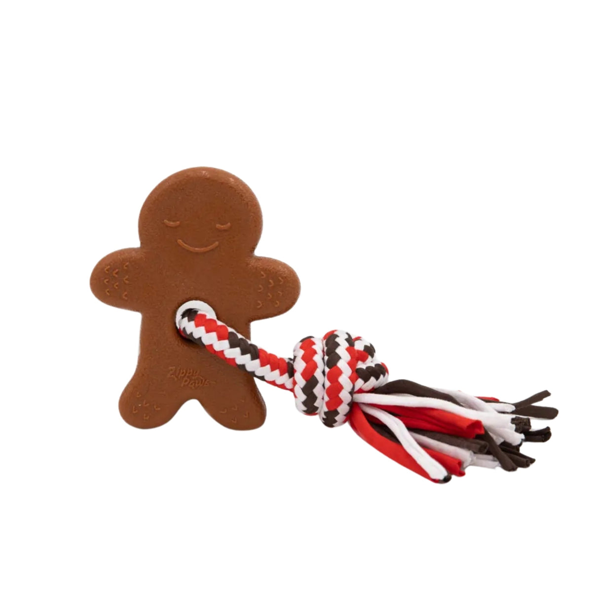 Zippypaws Holiday Teether Gingerbread Man Brown/Red/White Small