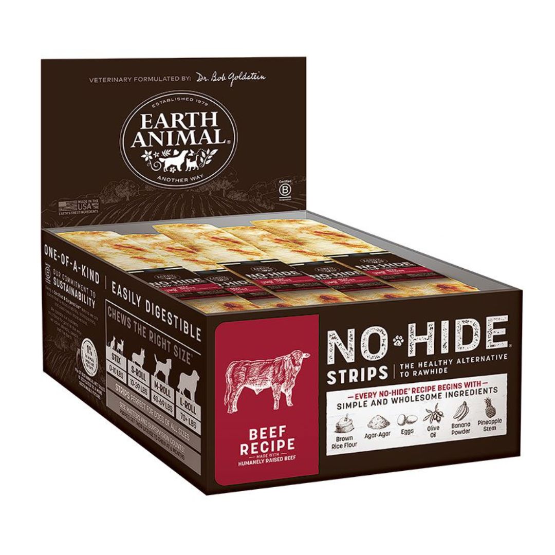 Earth Animal Dog No Hide Strips Beef 60 Count Default Title