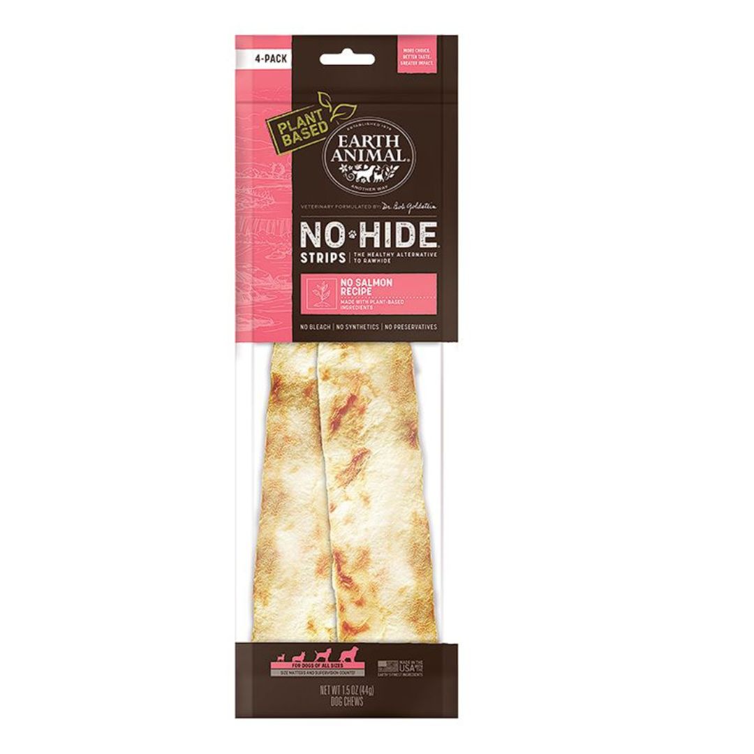 Earth Animal Dog No Hide Strips No Salmon 4 Pack Default Title