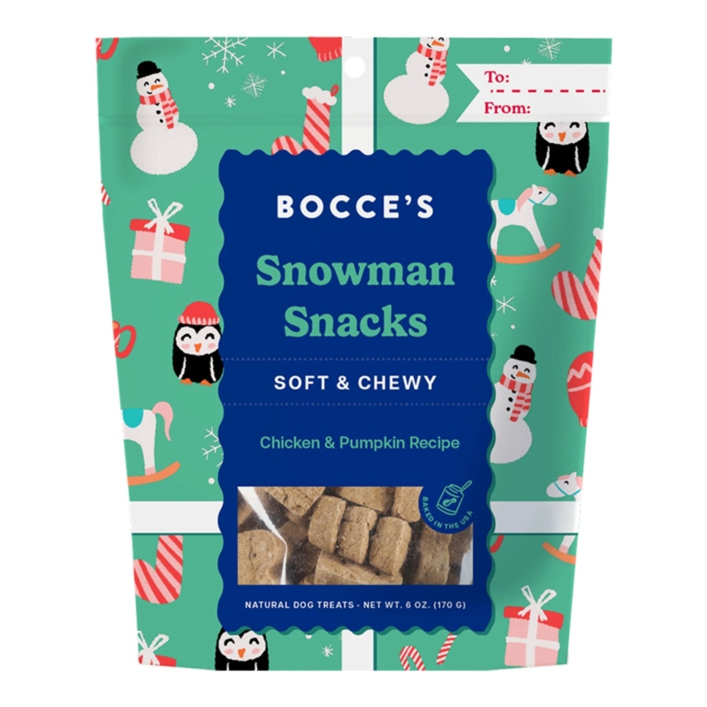 Bocce's Bakery Dog Soft & Chewy Snowman Snacks 6oz.