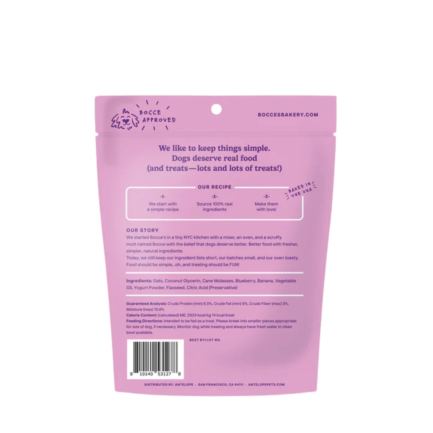 Bocce's Bakery Dog Soft & Chewy Berry Bliss 6oz.