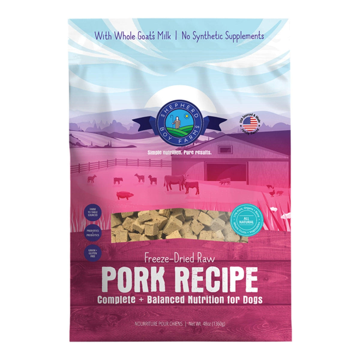 Shepherd Boy Farms Dog Freeze-Dried Pork 48oz.