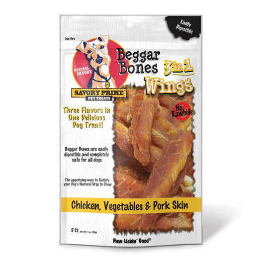 Savory Prime Beggar Bone 3in1 Wings Dog Treat
