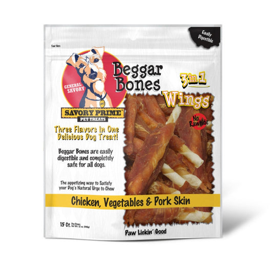 Savory Prime Beggar Bone 3in1 Wings Dog Treat