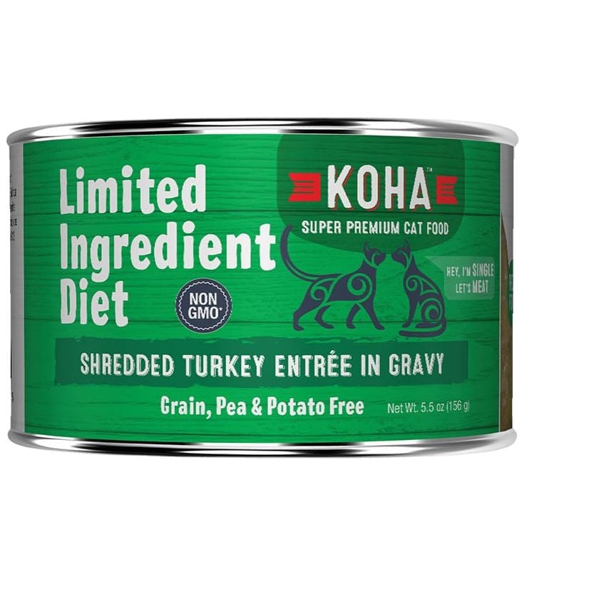 Koha Cat Limited Ingredient Grain Free Shredded Turkey 5.5oz.(Case of 24)