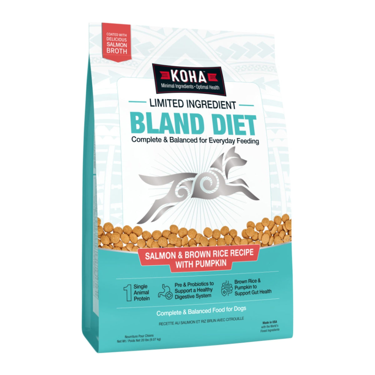 Koha Dog Limited Ingredient Bland Diet Salmon & Brown Rice 20Lbs