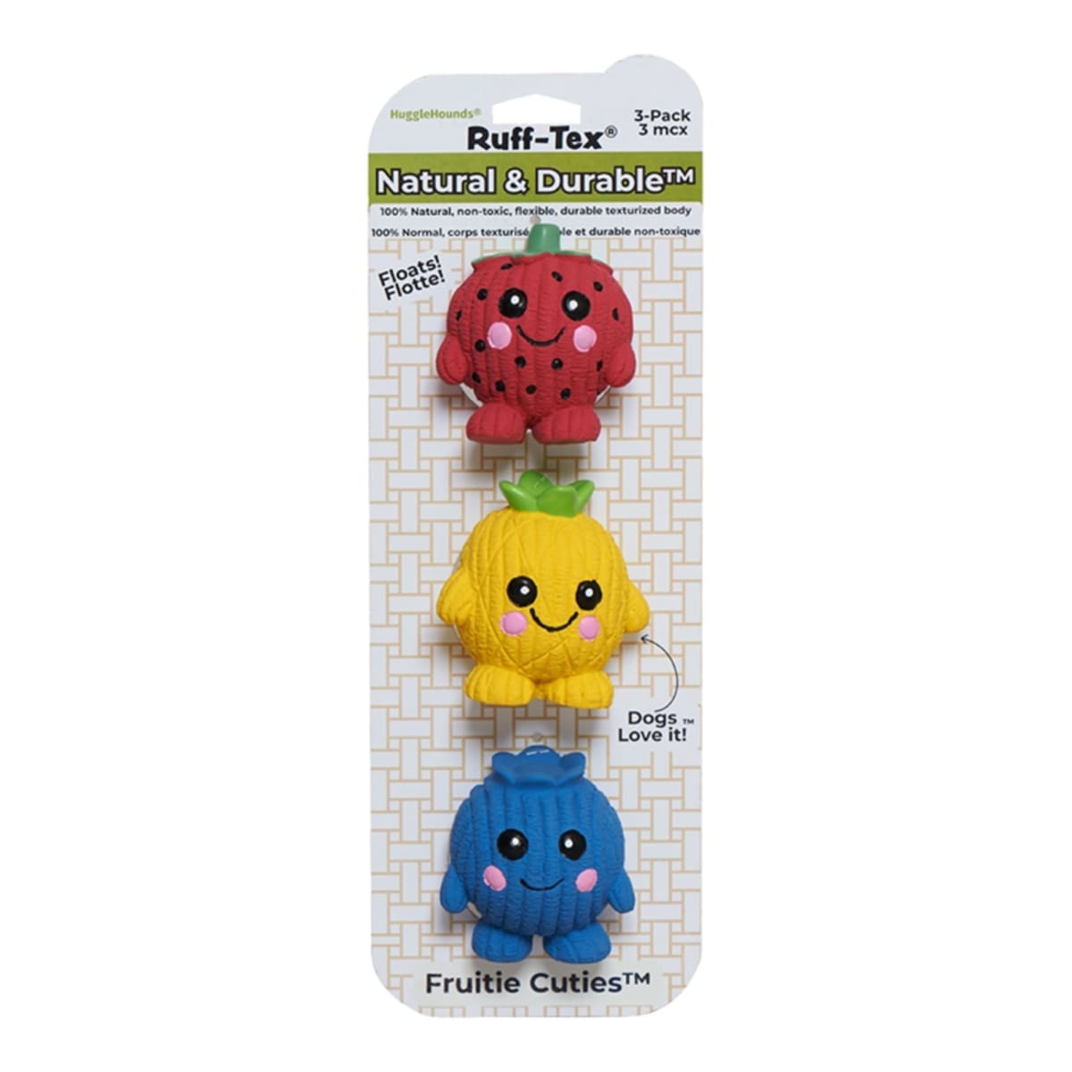 Hugglehounds Dog Ruff - Tex Fruitie Cuties Foodies - 3 Pack