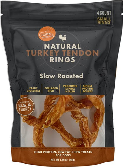 Canine Naturals Dog Turkey Tendon Rings 4ct/1.69oz