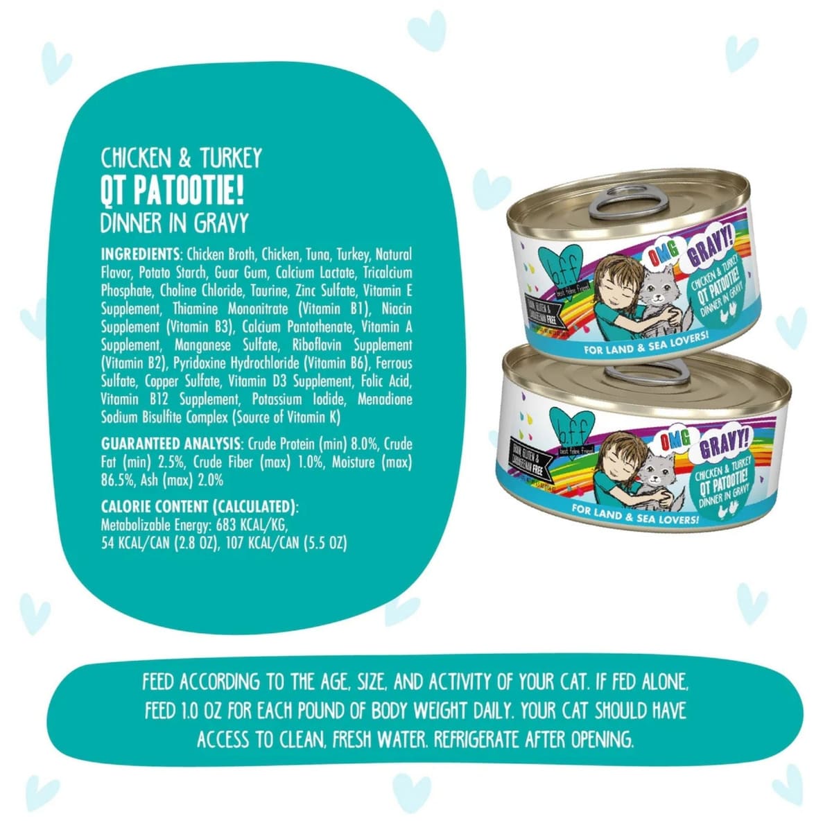 BFF Cat Omg Gravy Qt Patootie Chicken & Turkey 2.8oz. - (Case of 12)