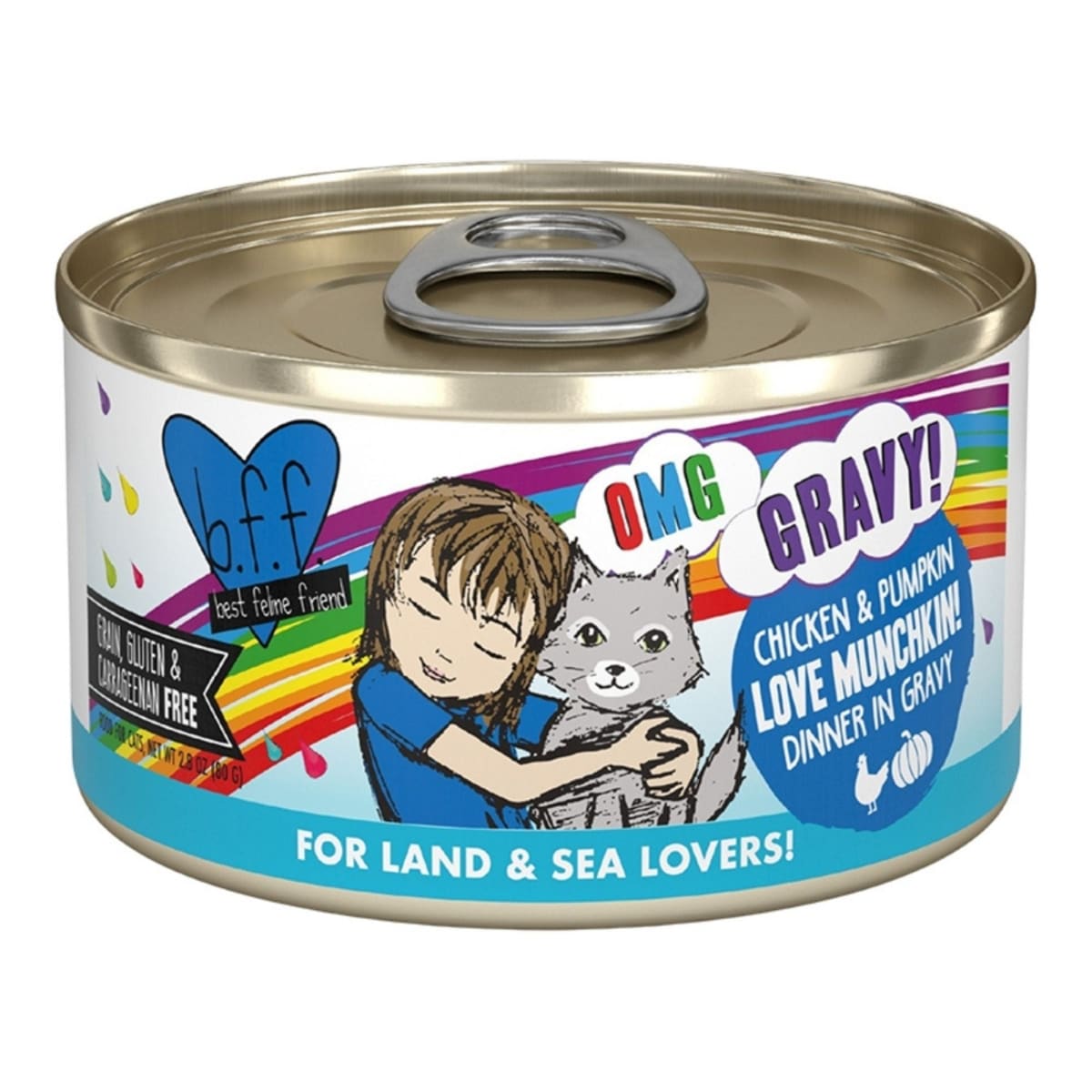 BFF OMG Cat Chicken & Pumpkin Love Munchkin! Dinner in Gravy 2.8oz. (Case Of 12)