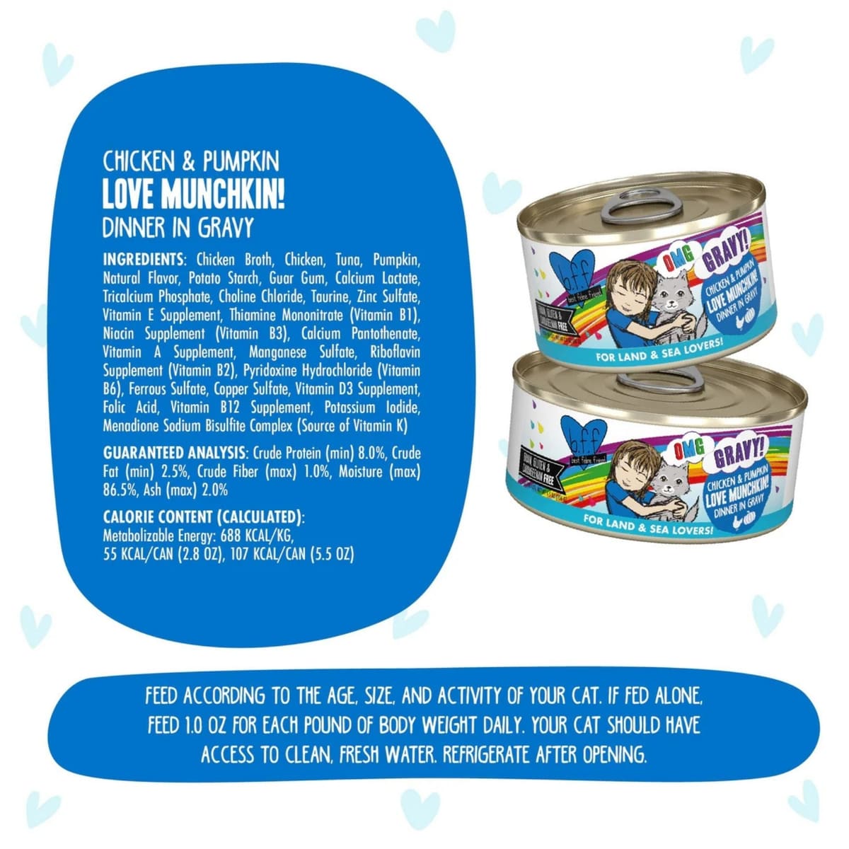 BFF Cat Omg Gravy Love Munchkin Chicken 5.5oz. - (Case of 8)