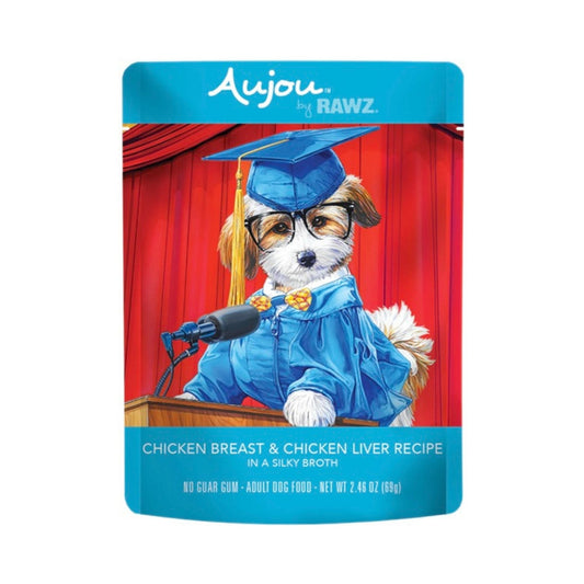 Rawz Aujou Dog Pouch Chicken Breast Chicken Liver 2.4oz. (Case of 8)
