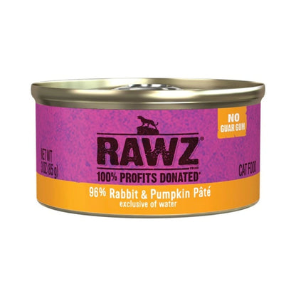 Rawz Cat 96% Rabbit Pumpkin Pate 3oz. (Case of 18)
