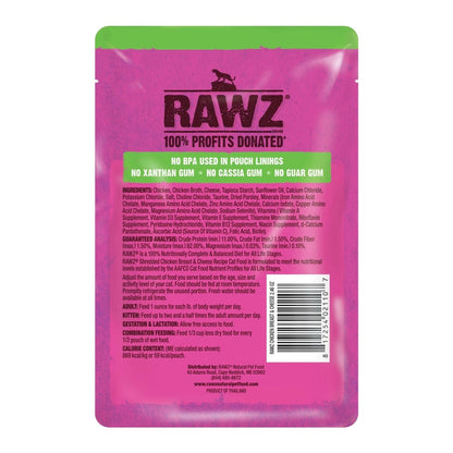 Rawz Shredded Cat Pouch Chicken Breast Cheese 2.4oz. (Case of 8)