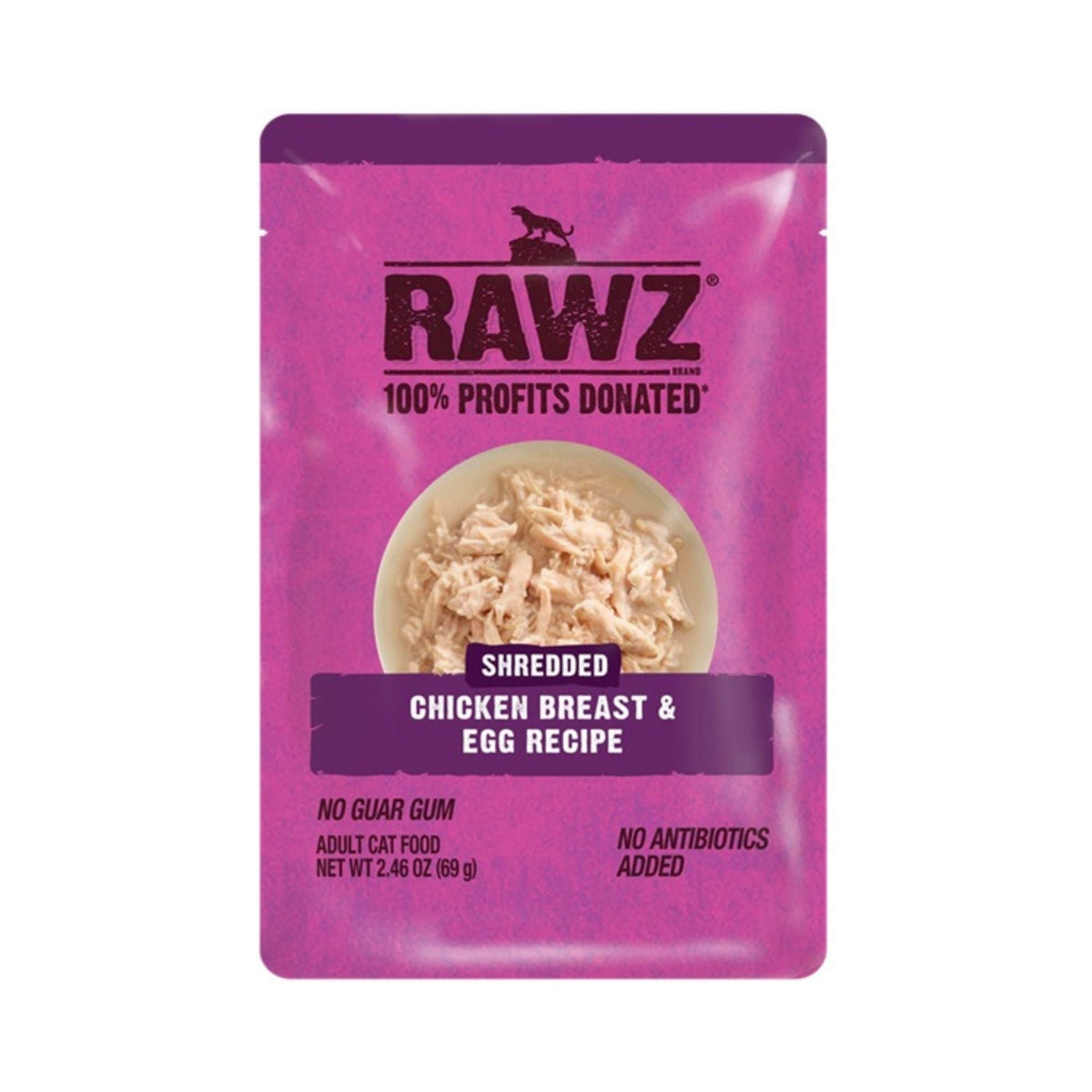 Rawz Shredded Cat Pouch Chicken Breast Egg 2.4oz. (Case of 8)