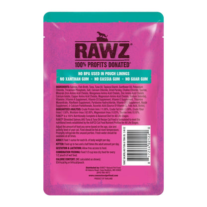 Rawz Shredded Cat Pouch Salmon Aku Tuna 2.4oz. (Case of 8)