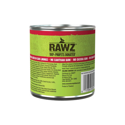 Rawz Shredded Dog Chicken Breast Duck New Zealand Green Mussels 10oz. (Case of 12)