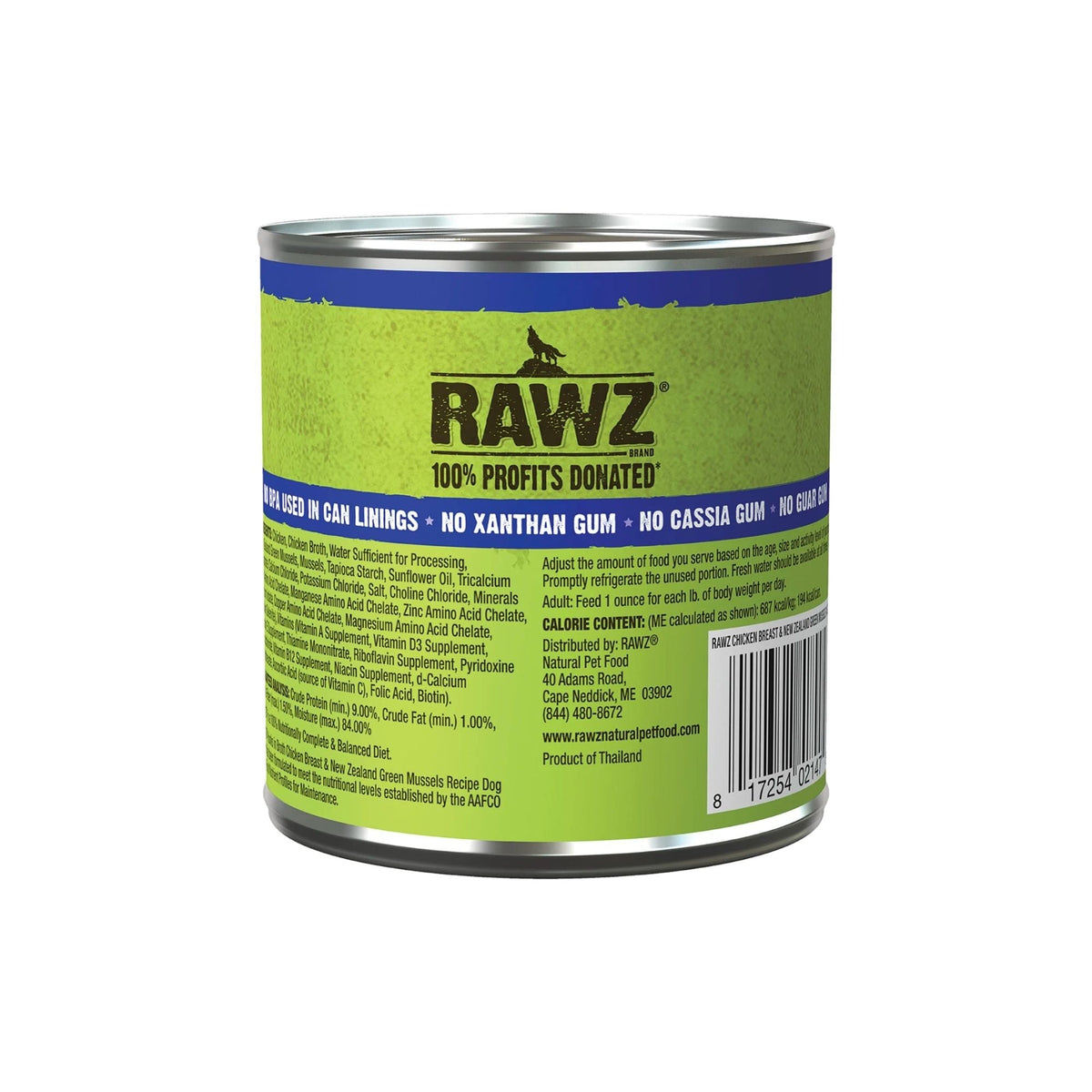 Rawz Hunks Dog Chicken Breast New Zealand Green Mussels 10oz. (Case of 12)