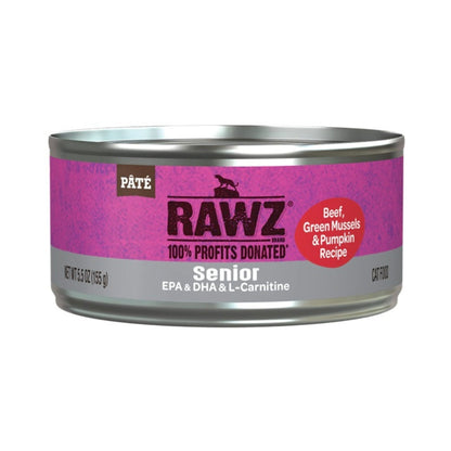 Rawz Senior Cat Beef Green Mussels Pmpkn Pate 5.5oz. (Case of 24)