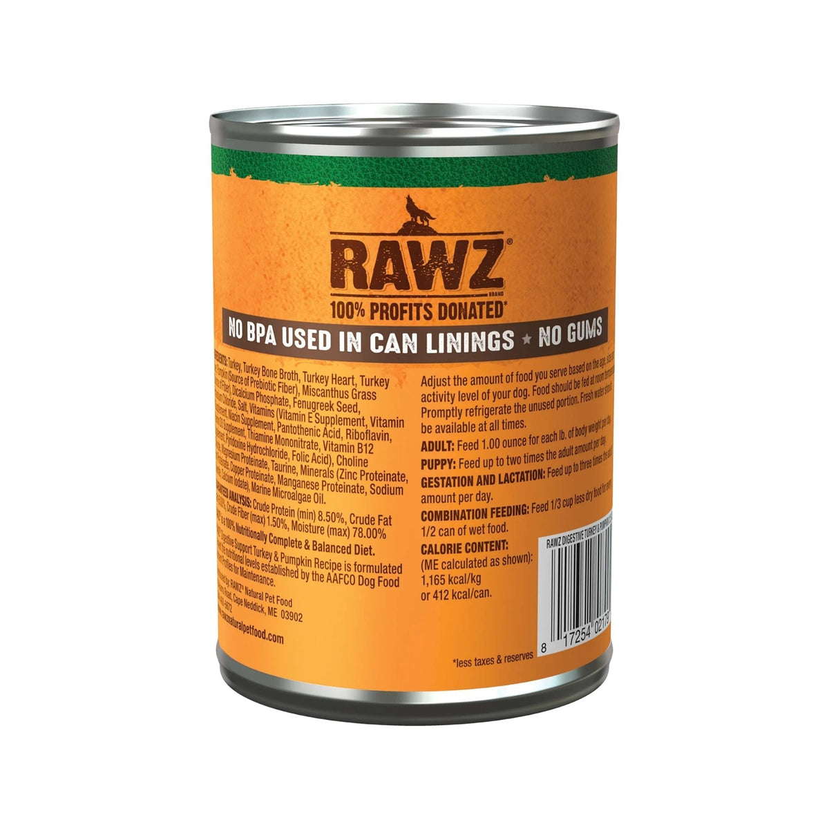 Rawz Digestive Dog Turkey Pumpkin Pate 12.5oz. (Case of 12)