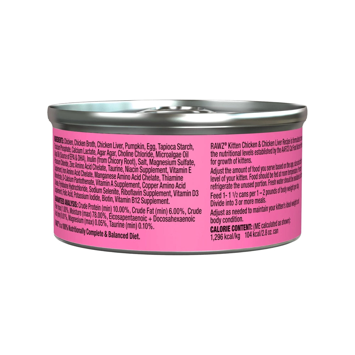 Rawz Kitten Cat Chicken Chicken Liver Pate 2.8oz. (Case of 18)