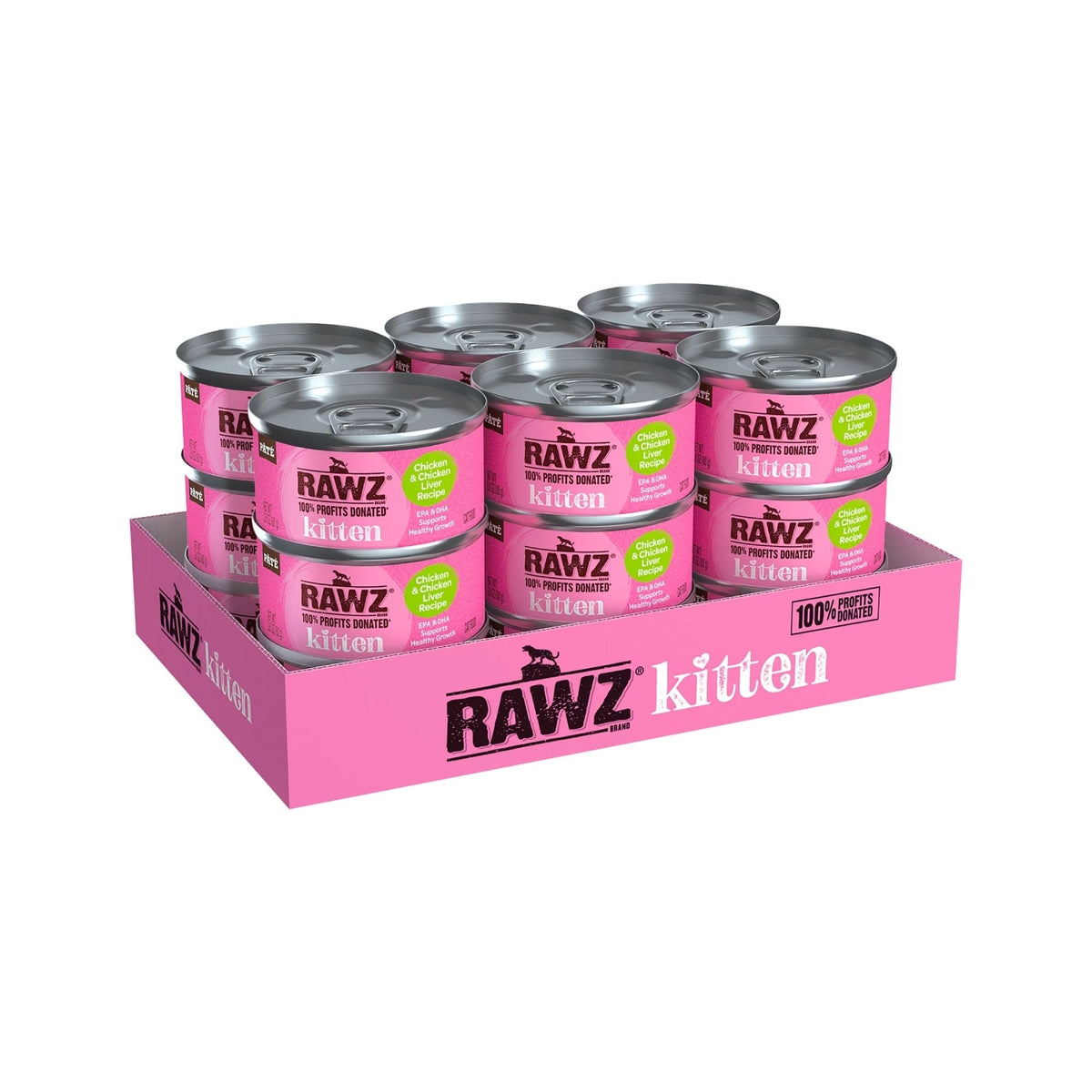 Rawz Kitten Cat Chicken Chicken Liver Pate 2.8oz. (Case of 18)