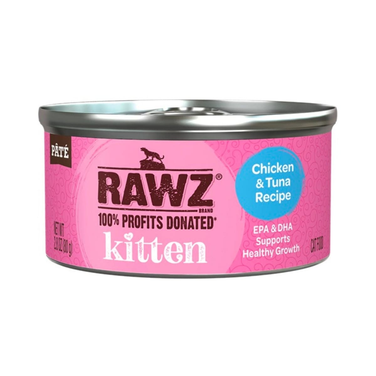Rawz Kitten Cat Chicken Tuna Pate 2.8oz. (Case of 18)