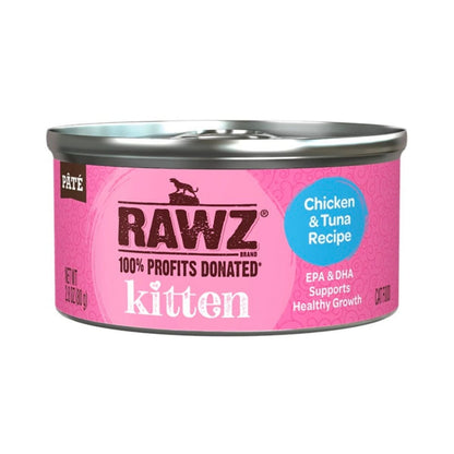 Rawz Kitten Cat Chicken Tuna Pate 2.8oz. (Case of 18)